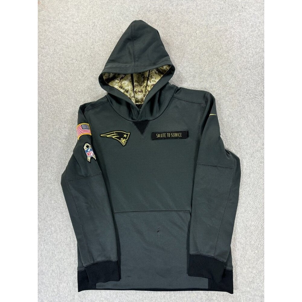 New England Patriots‎ Salute to Service Hoodie Sweatshirt (Youth Large) Gray